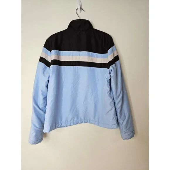 RUNNING BARE lightly padded jacket women's size 12 retro 70s 80s brown blue - Picture 8 of 9